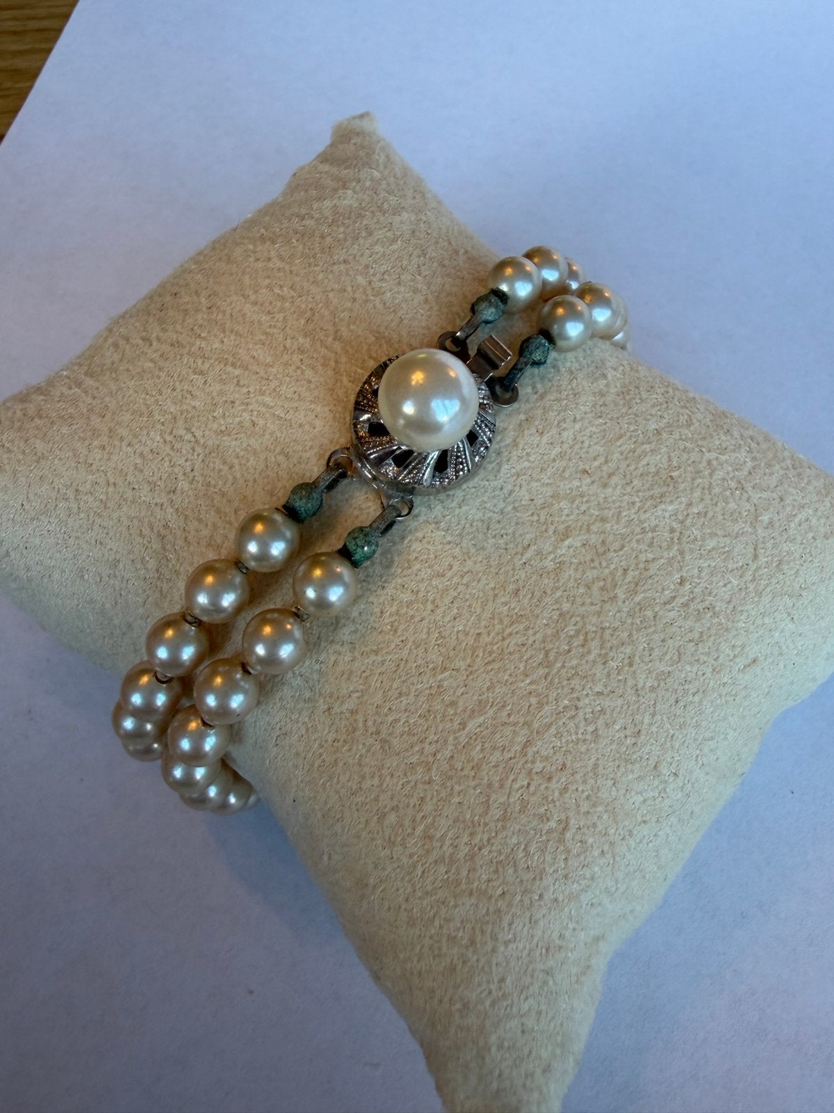 Vintage Parelarmband met Goed Werkend Slot, Sieraden, Tassen en Uiterlijk, Ophalen of Verzenden, Overige materialen, Armband, Met edelsteen