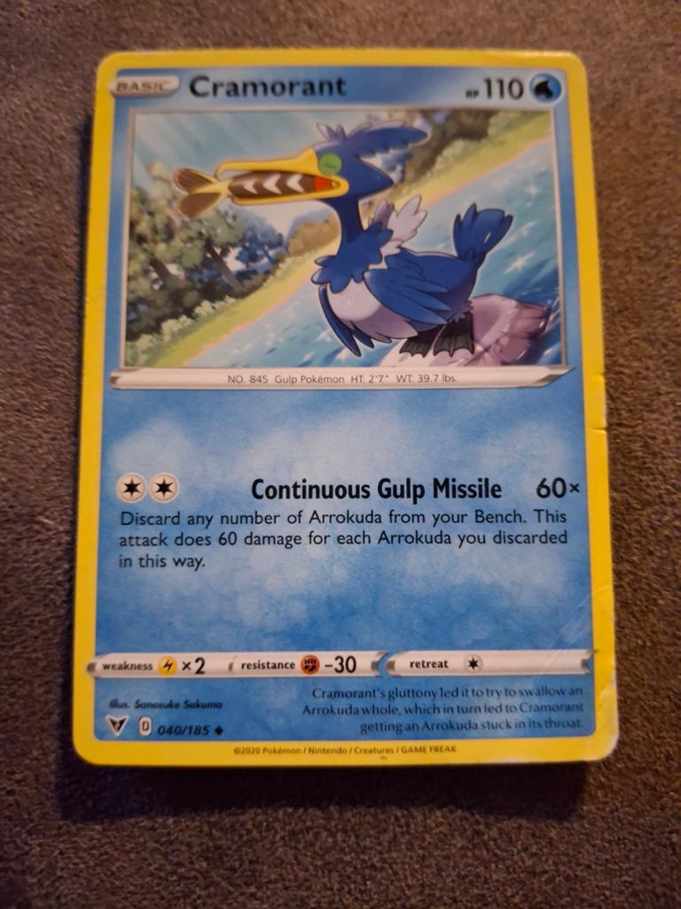 Pokémon Kaart Cramorant 040/185, Ophalen of Verzenden, Gebruikt, Losse kaart