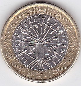 1 euro 2001 Frankrijk, Ophalen of Verzenden, Frankrijk, 1 euro, Losse munt