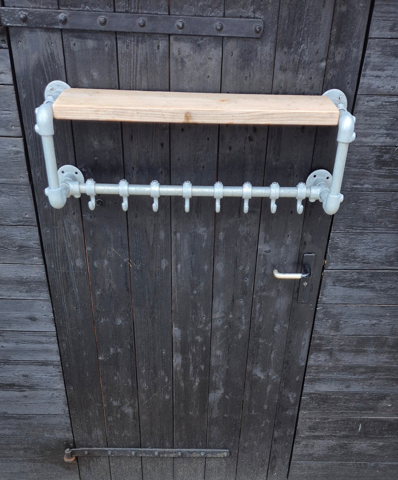 Nieuwe industriële kapstok van steigerbuis en hout - 80 cm
., Huis en Inrichting, Ophalen, Nieuw, Metaal, Wandkapstok
