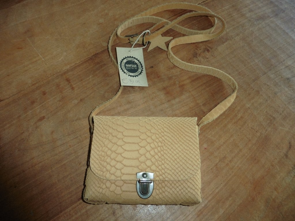 Napsoe snake schoudertasje tas bruin., Ophalen of Verzenden, Nieuw, Bruin, Schoudertasje