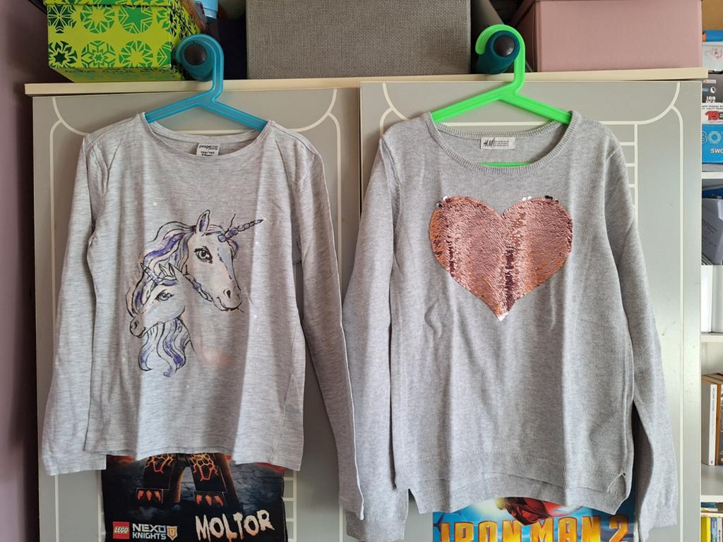1 longsleeve, 1 truitje mt 134/140, Kinderen en Baby's, Kinderkleding | Maat 134, Ophalen of Verzenden, Zo goed als nieuw, Meisje