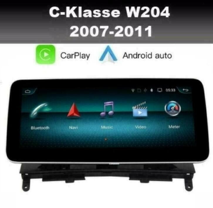 Mercedes CKlasse W204 navigatie android 10 carplay wifi dab+, Auto diversen, Ophalen of Verzenden, Nieuw
