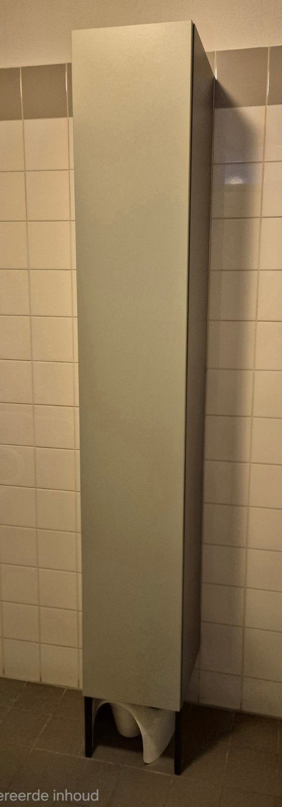 Hoge smalle kast, groen/grijs, voor badkamer of berging, Ophalen of Verzenden, Gebruikt