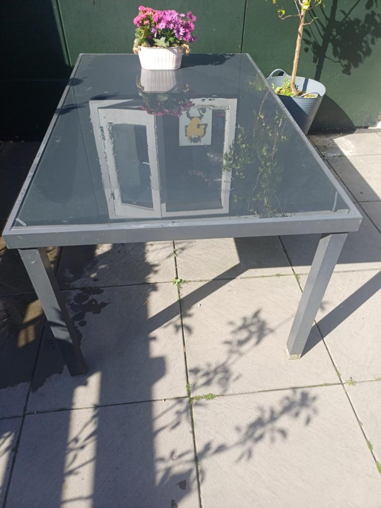 Avanti tuintafel met glasplaat - 160x95 cm, Ophalen, Gebruikt, Rechthoekig, Overige materialen