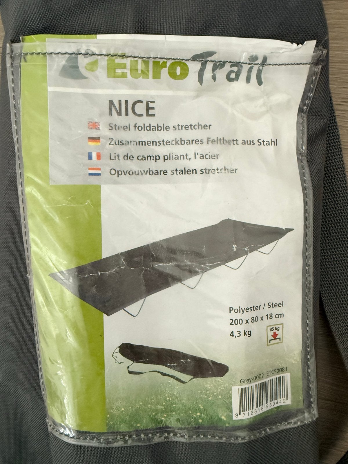 Euro Trail NICE Opvouwbaar Veldbed - Campingbed, Caravans en Kamperen, Ophalen, Zo goed als nieuw, Overige