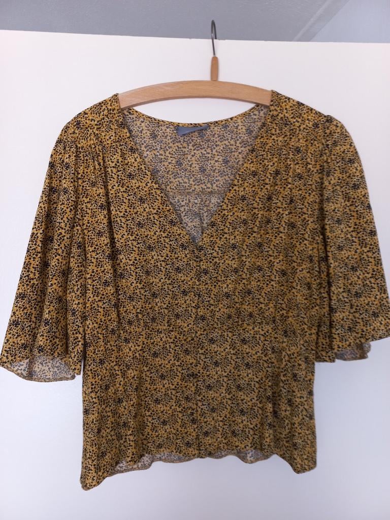 Yessica Blouse met Panterprint - Maat M, Maat 38/40 (M), Yessica, Geel, Ophalen of Verzenden