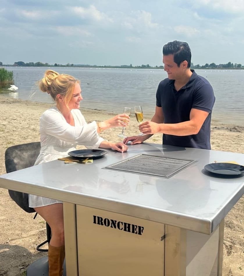 Ironchef BBQ Tafel - RVS Buitenkeuken met Grill, Ophalen of Verzenden, Gebruikt