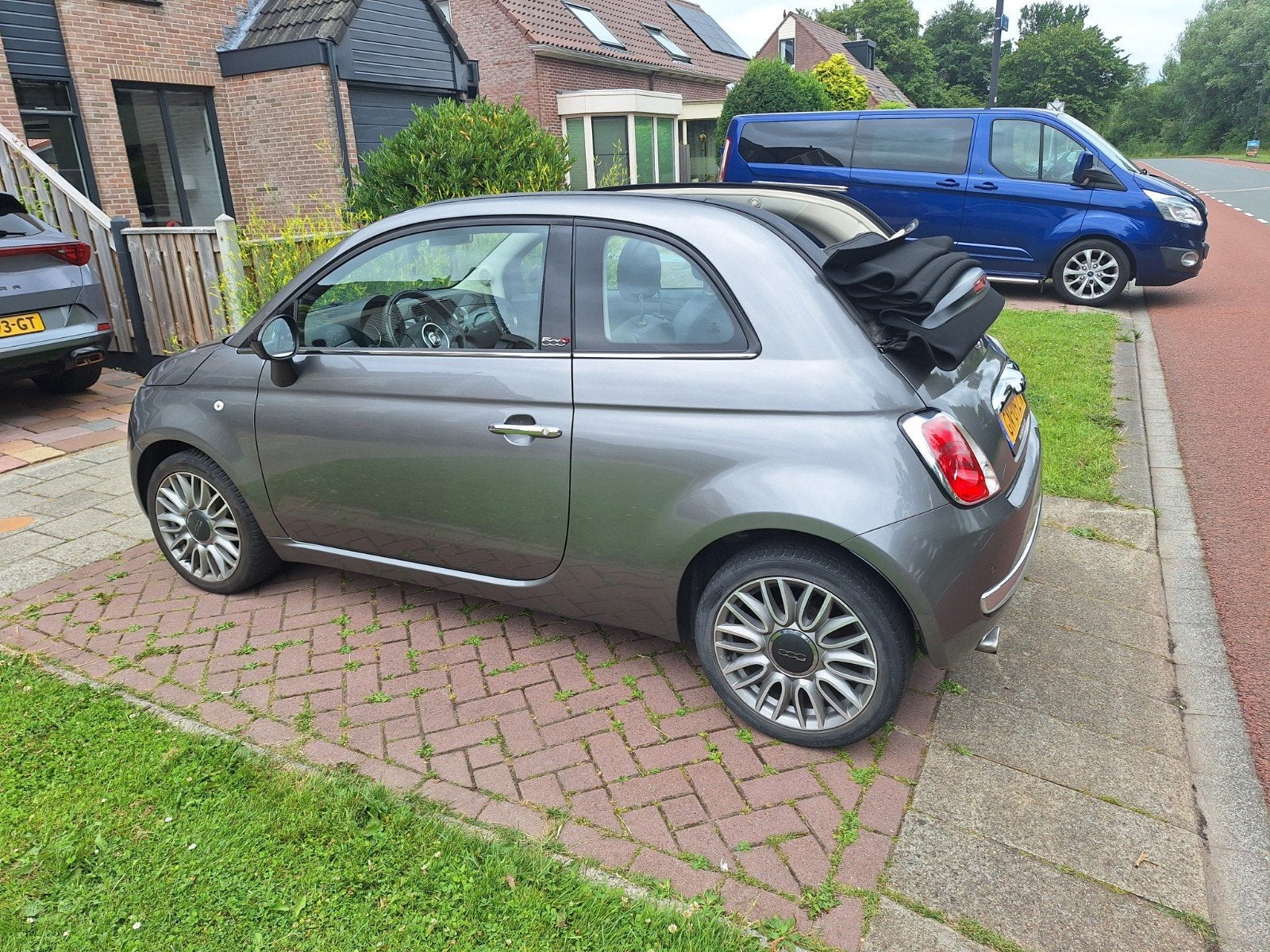Fiat 500c Cabrio Twinair Turbo 80pk 2015 Grijs, 31 €/maand, Origineel Nederlands, Handgeschakeld, 26 km/l