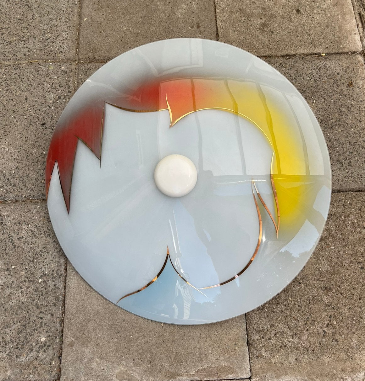 Plafondlamp jaren 60/70 Gekleurd Diameter 50 Cm, Huis en Inrichting, Ophalen, Meerkleurig, E27 (groot), Zo goed als nieuw