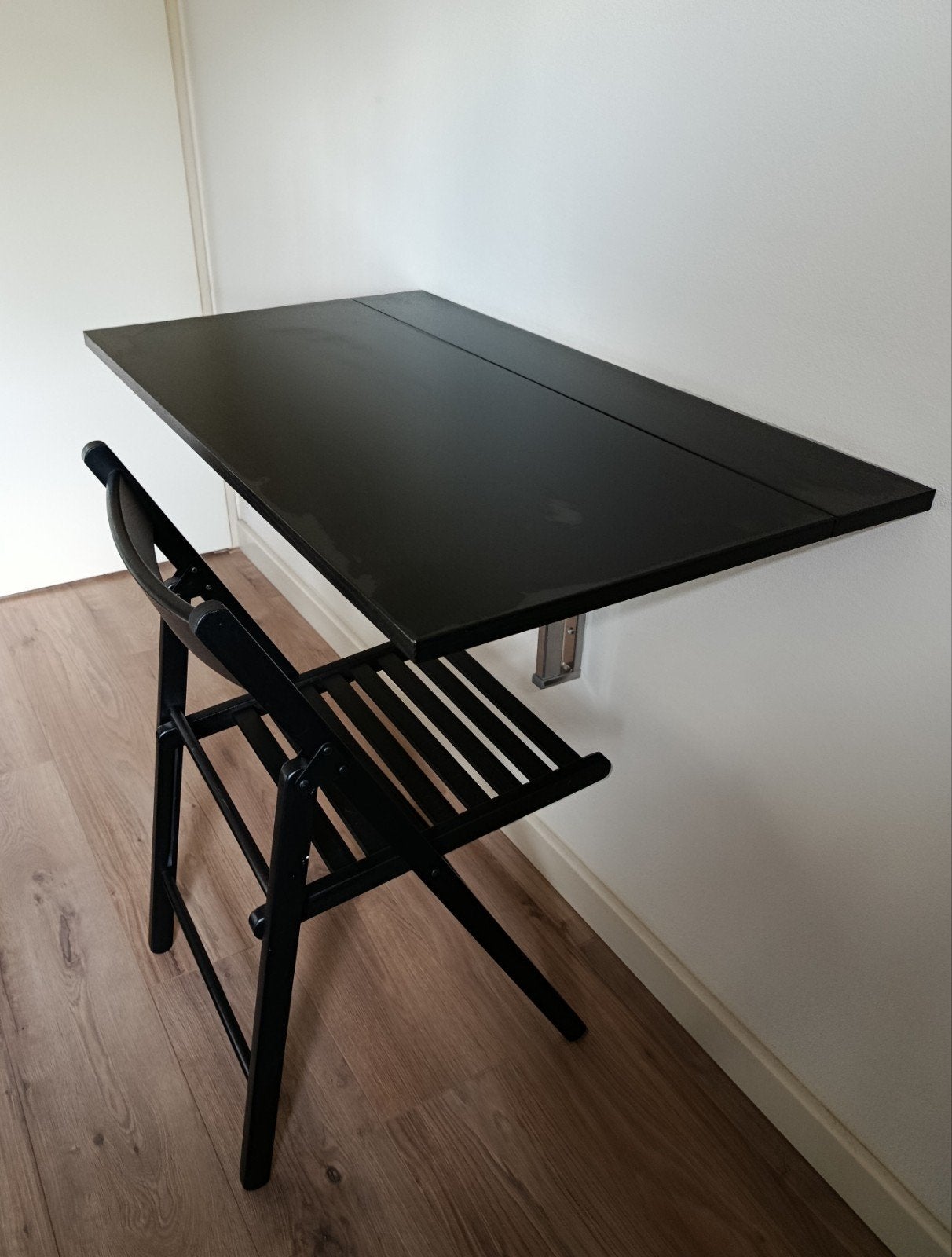 Ikea Norberg klaptafel (zwart, 74x60 cm) met 2 klapstoelen, Ophalen, Overige materialen, 50 tot 100 cm, Tot twee personen