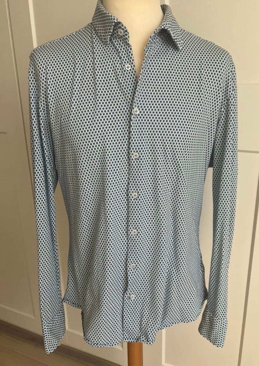 Nwst overhemd fakts, XL, Ophalen of Verzenden, Zo goed als nieuw, Maat 46/48 (XL) of groter, Blauw