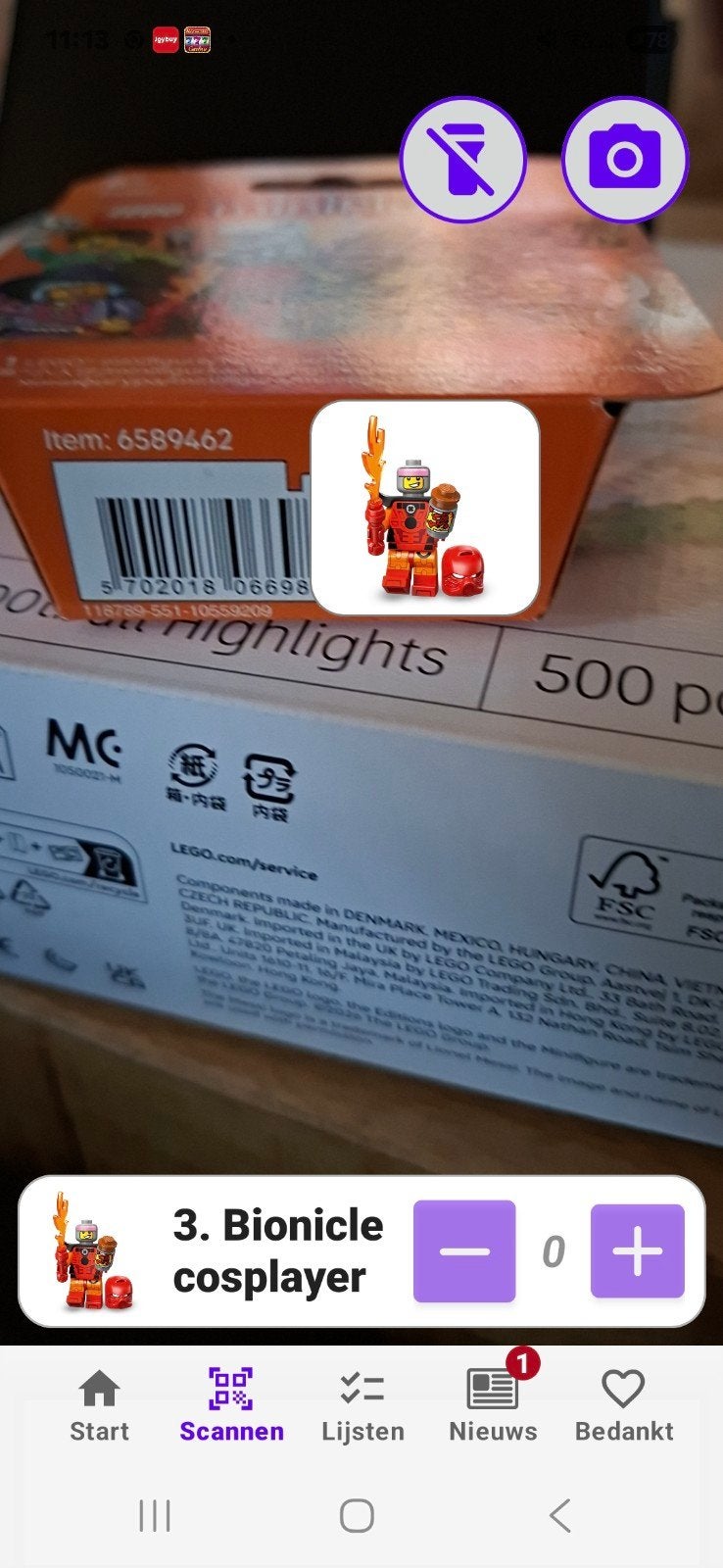 Lego minifigure 71052 bionicle cosplayer, Ophalen of Verzenden, Nieuw, Lego, Minifiguren serie