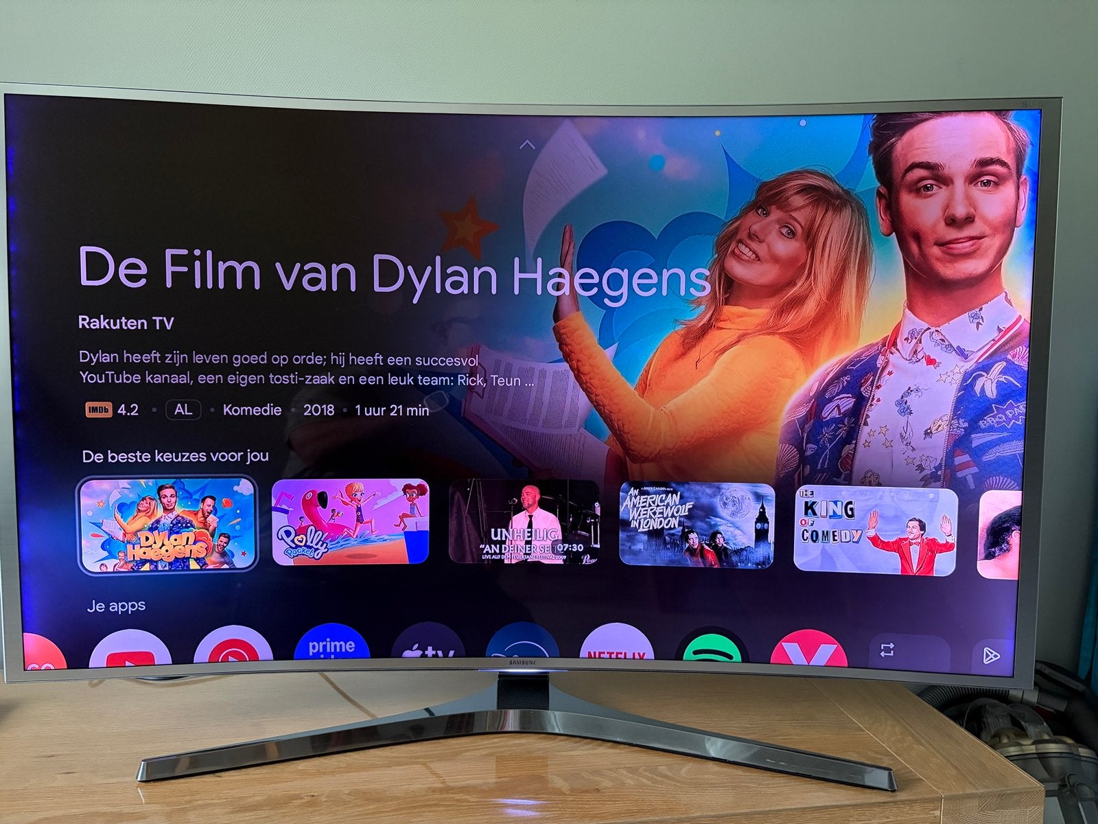 Samsung Curved 48" 4K Smart TV UE48JS9000, tekst goed lezen!, Ophalen, 50 Hz, Samsung, 100 cm of meer