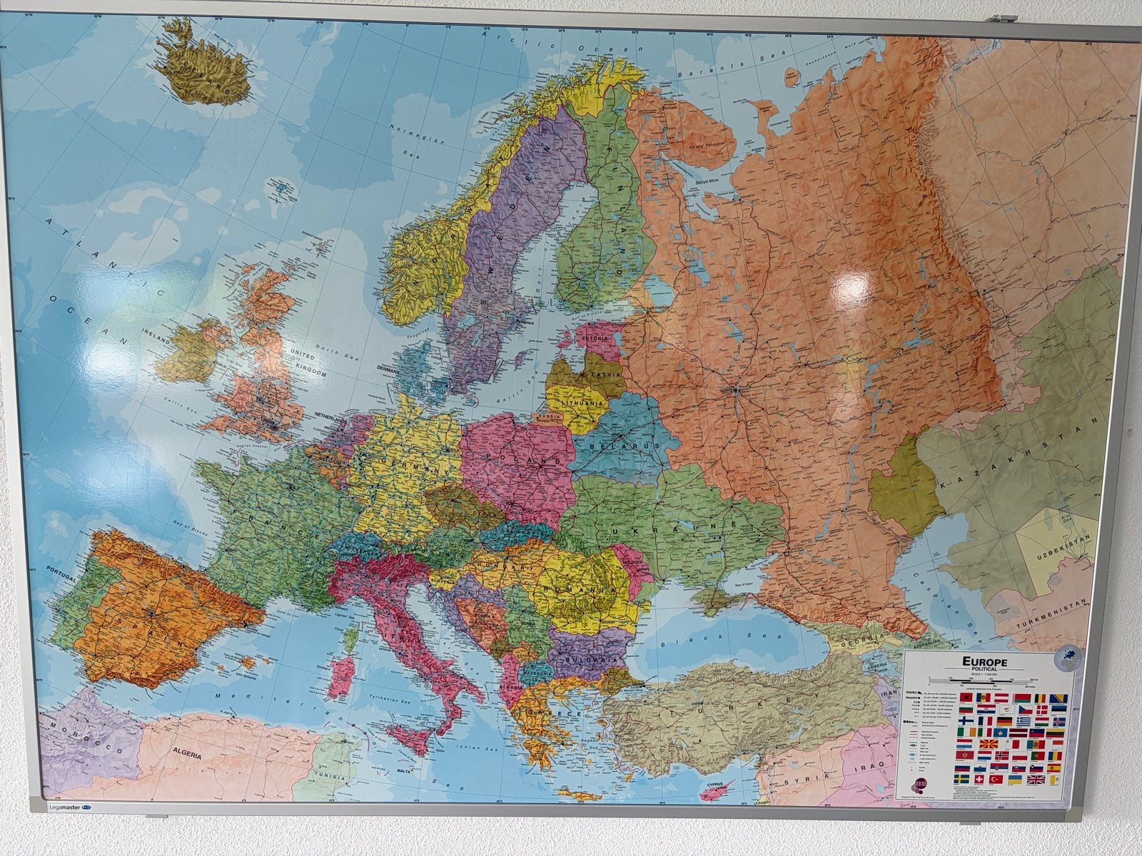 Whiteboard landkaart Europa, Boeken, Atlassen en Landkaarten, Ophalen, 2000 tot heden, Europa Overig, Landkaart