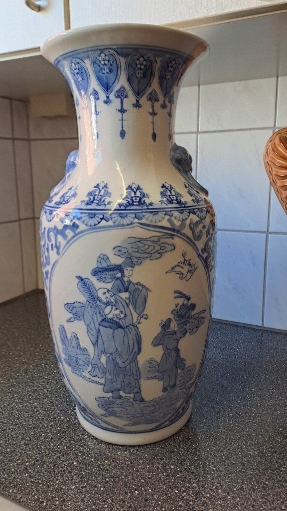 Grote Chinese vaas 48 cm jaren 50, Antiek en Kunst, Ophalen of Verzenden