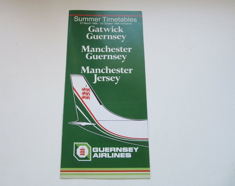 Guernsey Airlines timetable 1988, Verzamelen, Verzenden, Zo goed als nieuw, Overige typen