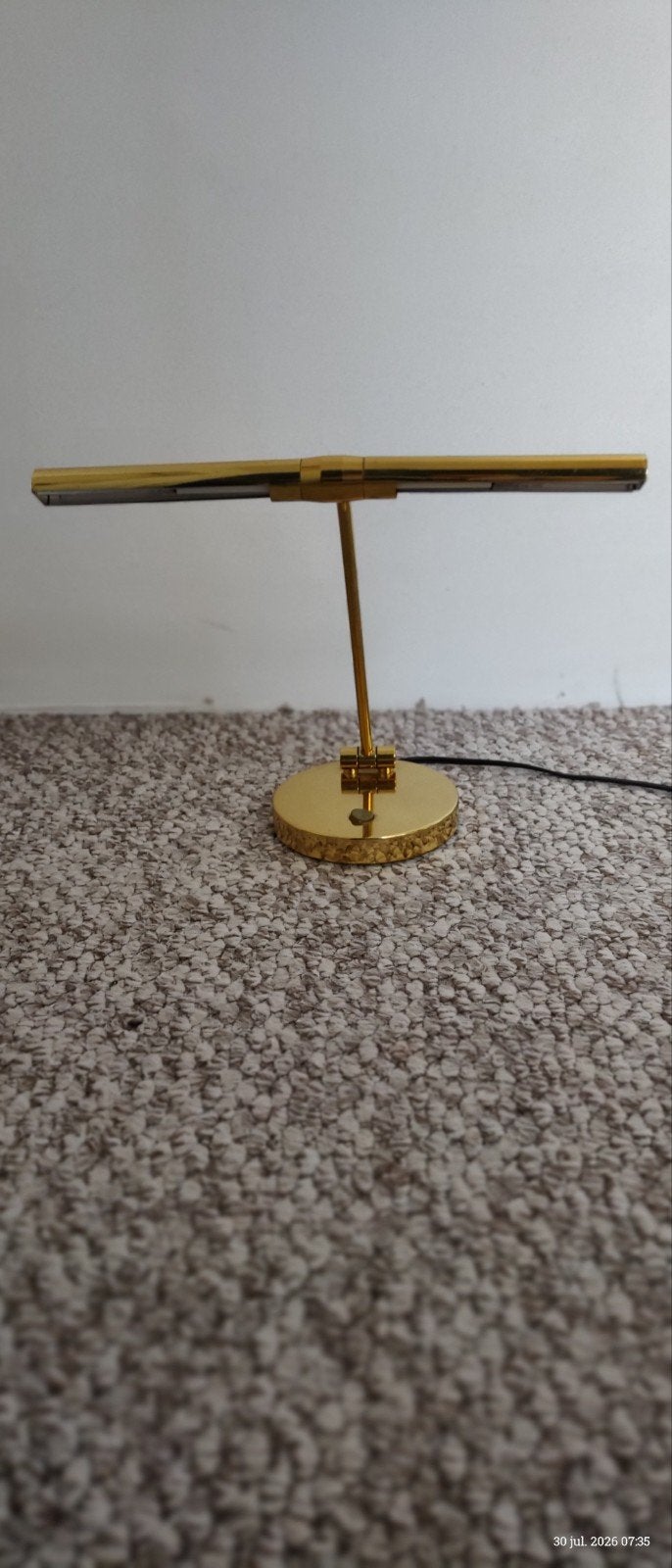 Goudkleurige piano of bureaulamp - Modern Design, Bureaulamp, Gebruikt, Goud, Ophalen of Verzenden