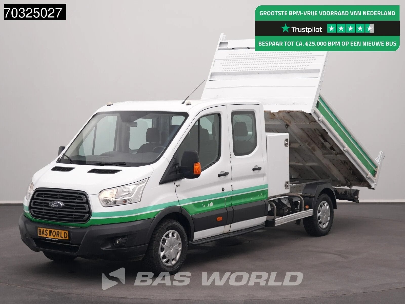Ford Transit 130pk Dubbel Cabine Kipper Trekhaak Airco Cruis, Auto's, Stof, Euro 6, 4 cilinders, 2000 kg