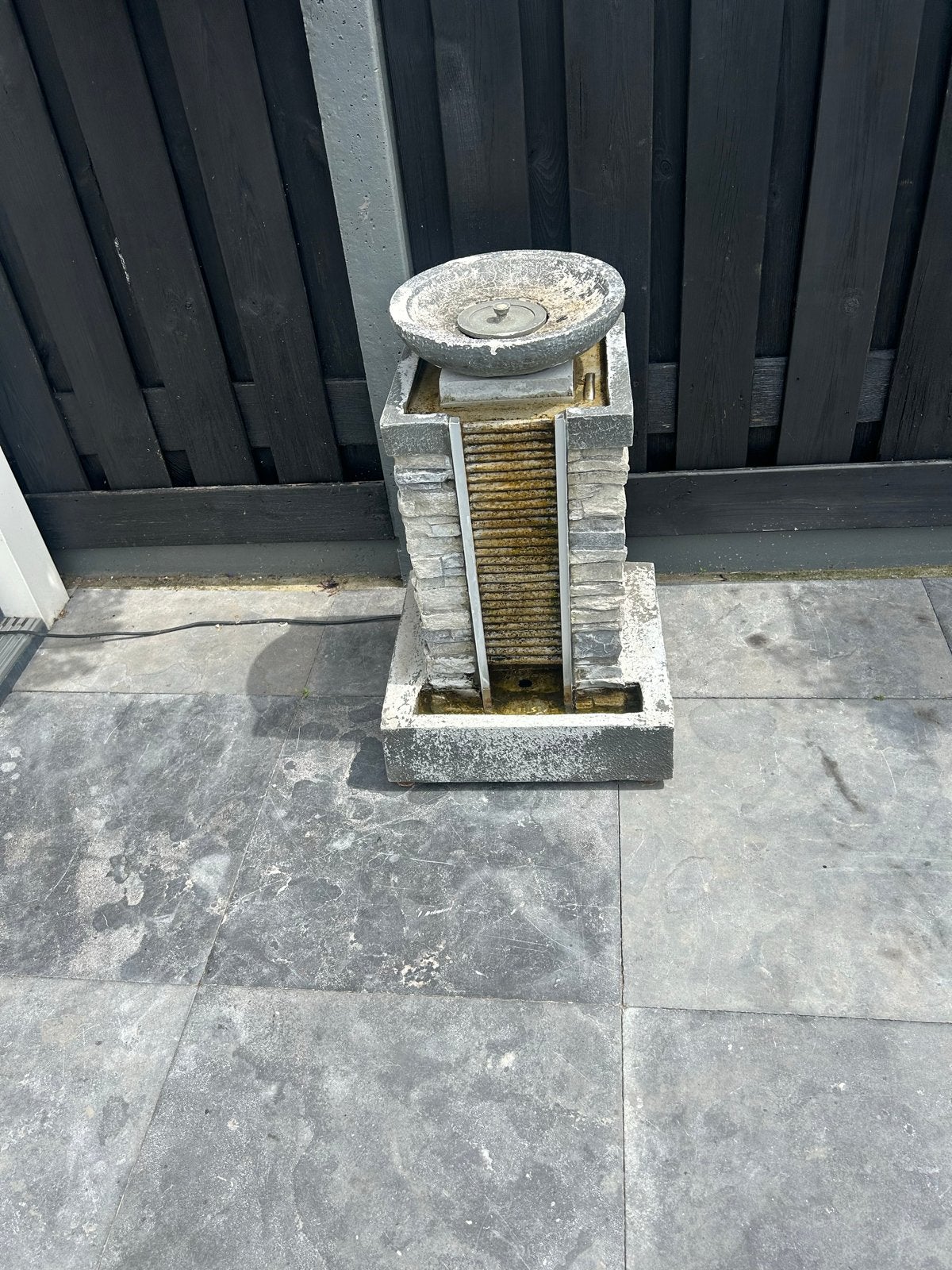 Stijlvol waterornament voor tuin of terras, Tuin en Terras, Waterpartijen en Fonteinen, Ophalen of Verzenden, Gebruikt, Graniet