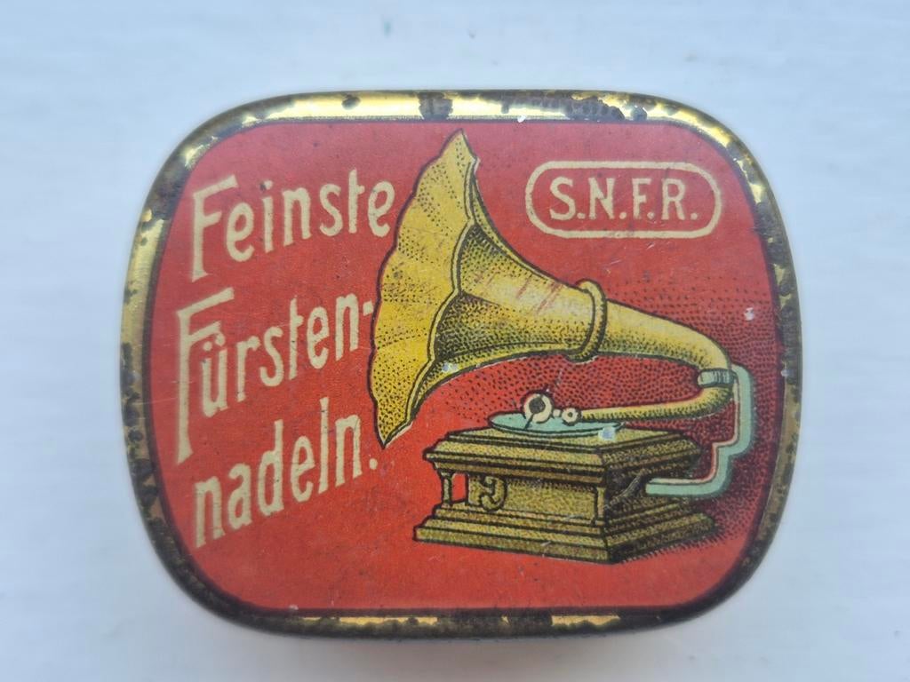 Grammofoon naalden blikje Feinste Fursten Nadeln vol, Verzamelen, Blikken, Ophalen of Verzenden, Overige