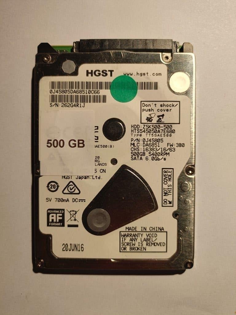 WD & HGST 500GB 2,5 inch S-ATA harde schijf, Computers en Software, Intern, WD Western Digital, Refurbished, Ophalen of Verzenden