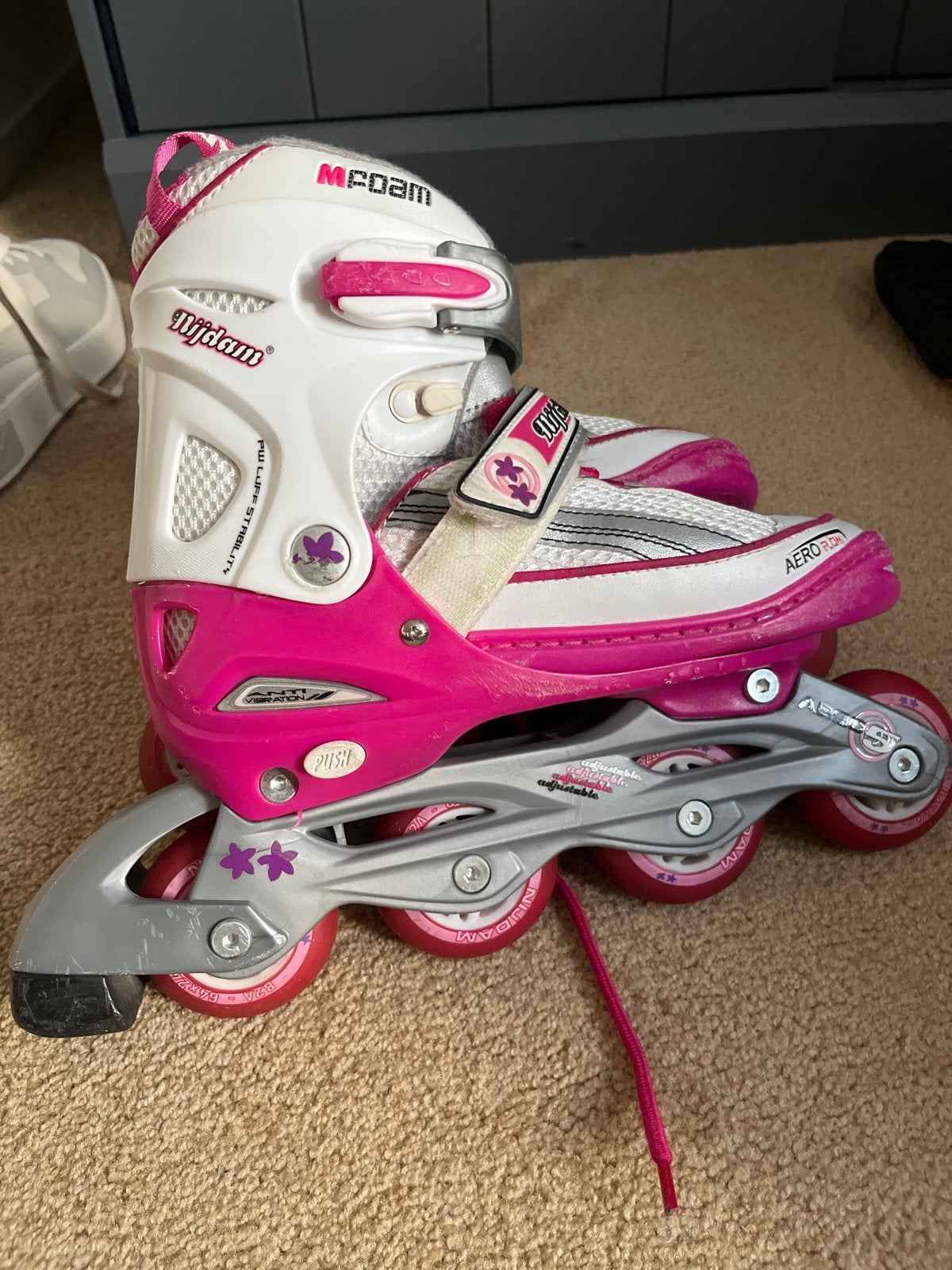 Roze verstelbare inline skates (maat 34-37), Ophalen of Verzenden, Verstelbaar, Gebruikt, Kinderen