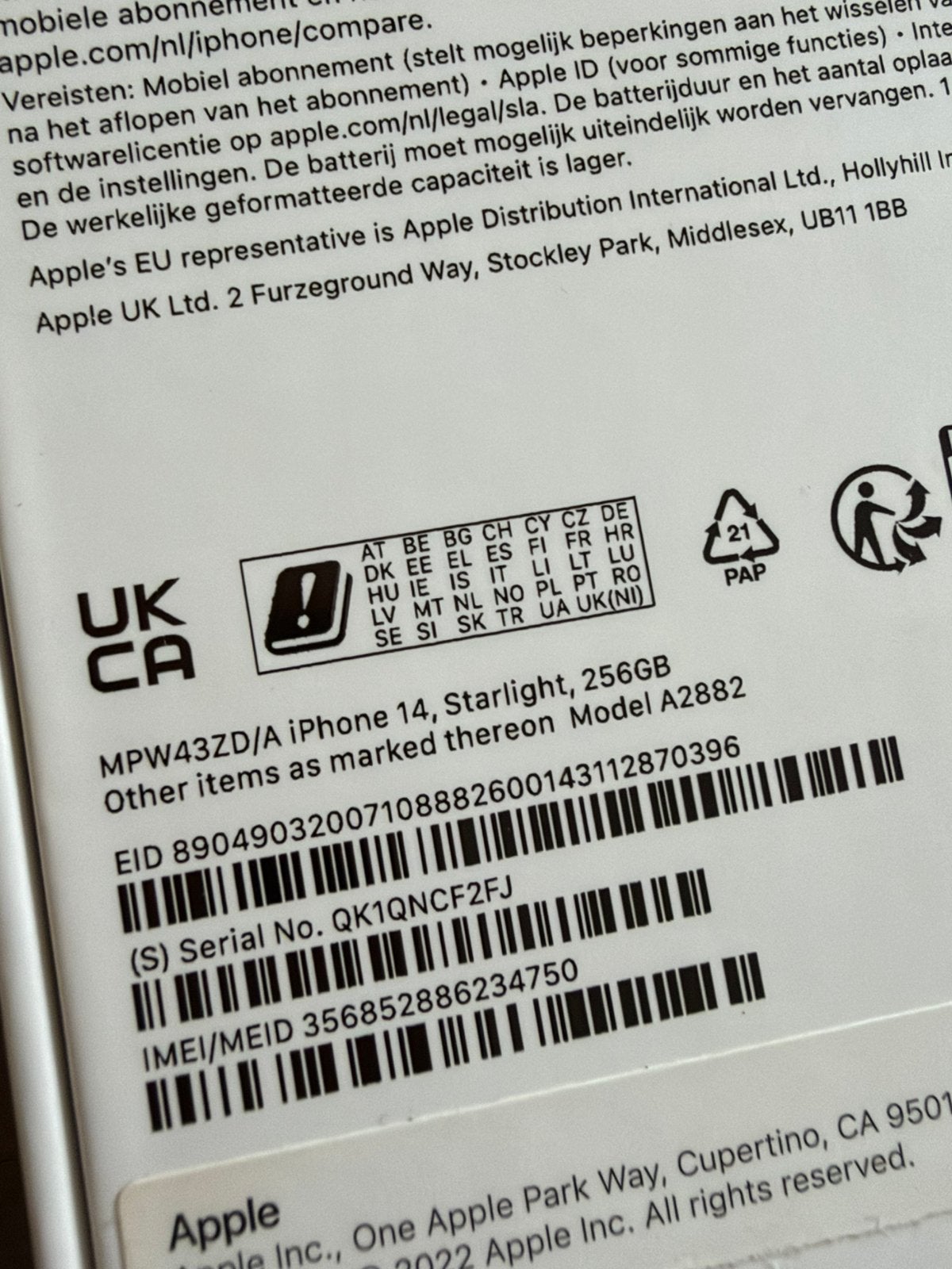 Foto 9 van iPhone 14 wit 256 gb