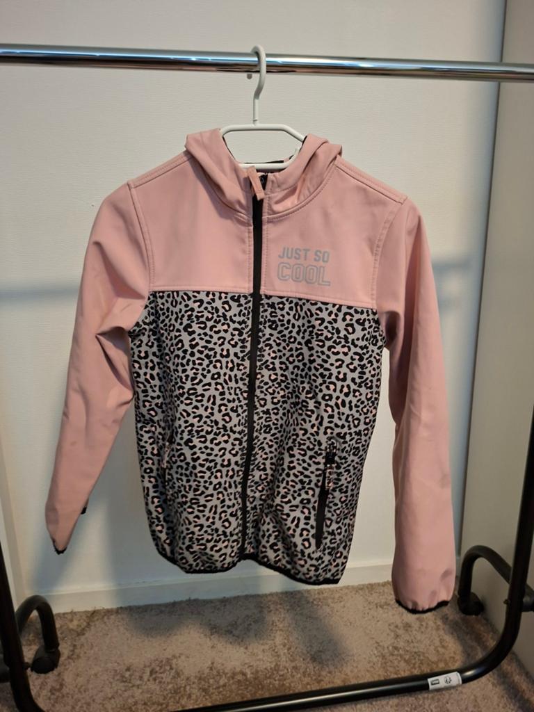 Y.F.K. Jas Roze met Luipaardprint Maat 134/140, Gebruikt, Meisje, Ophalen of Verzenden, Y.F.K.