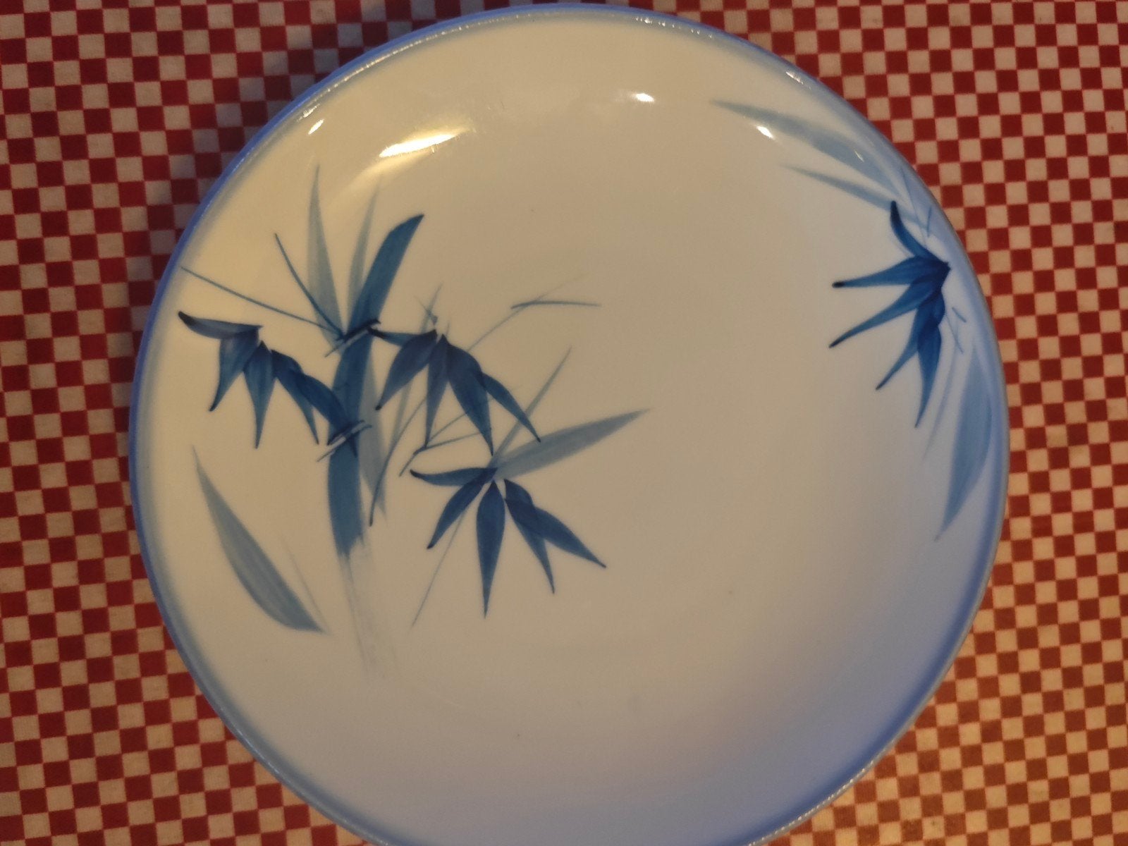 Antiek Japans bord met bamboemotief(21stukken), Ophalen of Verzenden