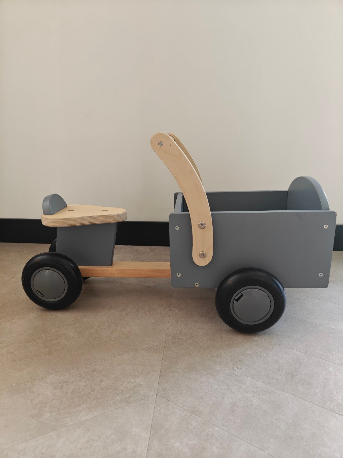 Houten kinderbakfiets - Grijs, Ophalen, Gebruikt, Loopvoertuig