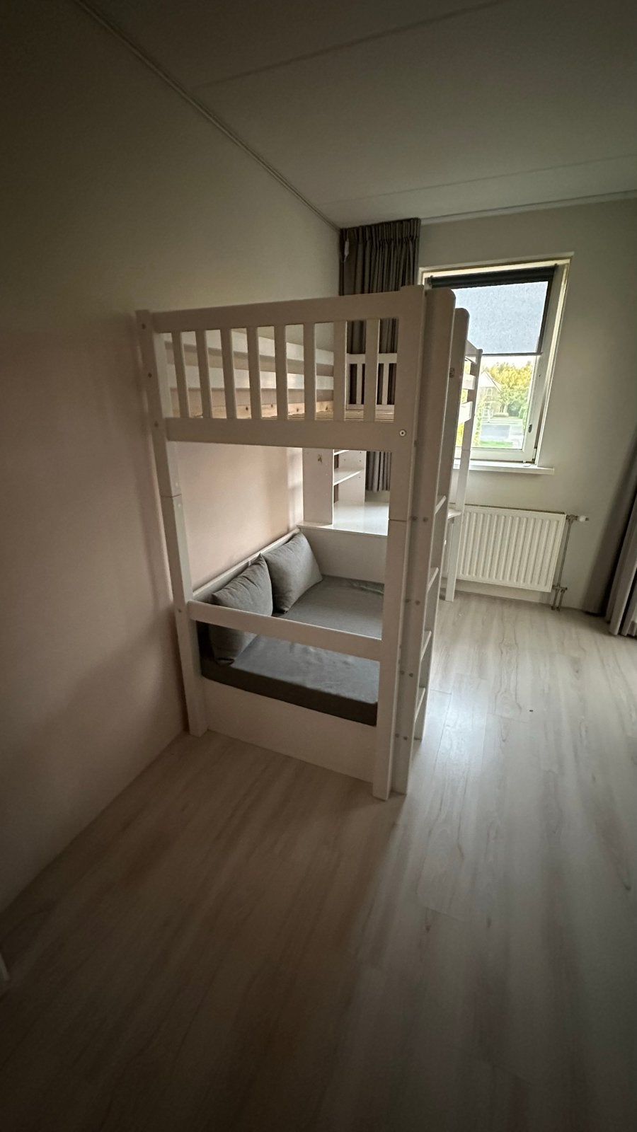 Hoogslaper BeterBed 1-persoons met bankje, bureau en kastje, Ophalen, Gebruikt, Eenpersoons, 200 cm