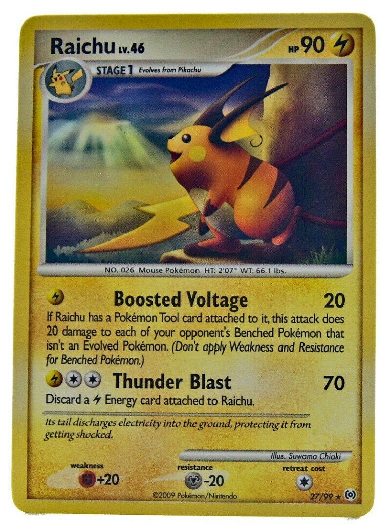 Pokemon - Platinum Arceus - Raichu - 27/99 English, Ophalen of Verzenden, Zo goed als nieuw, Losse kaart