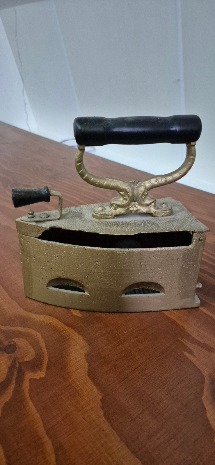 Antiek kolenstrijkijzer / houtskoolstrijkijzer vintage, Ophalen of Verzenden