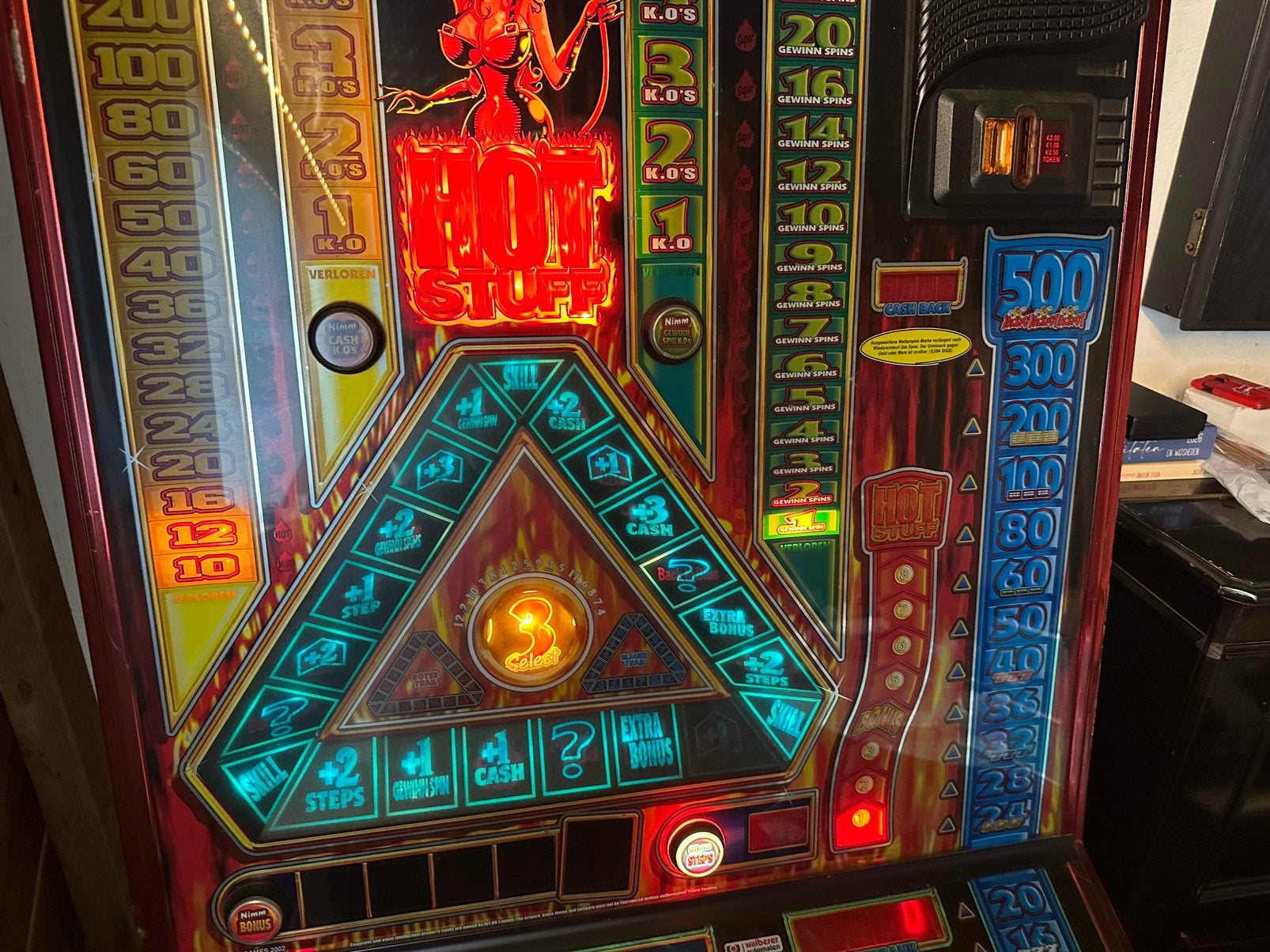 Hot Stuff gokkast, Verzamelen, Automaten | Gokkasten en Fruitautomaten, Euro, Ophalen, Zo goed als nieuw, Met sleutels