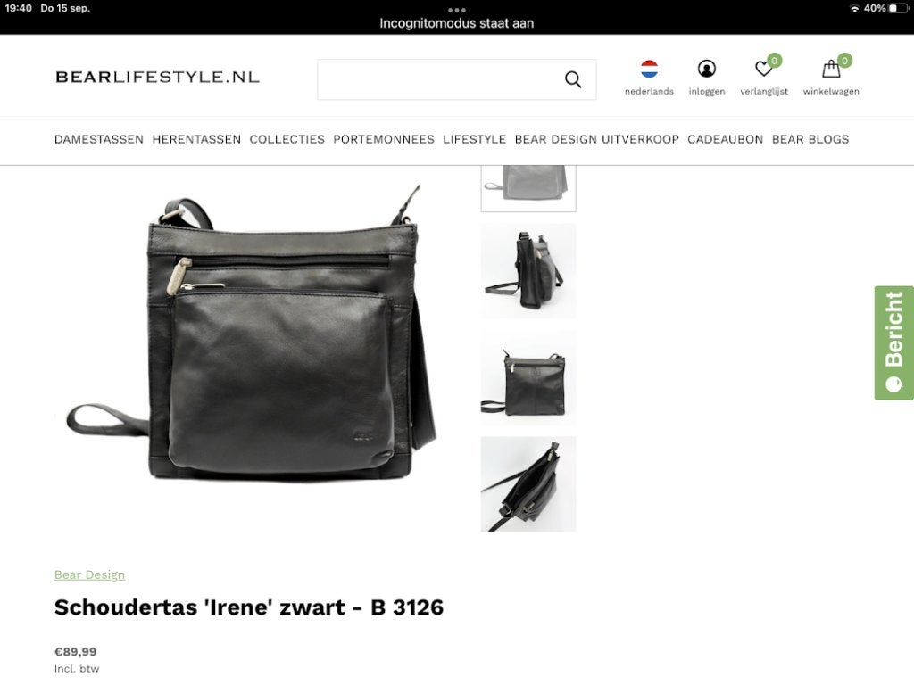 lederen  bear share tas    nieuw, Sieraden, Tassen en Uiterlijk, Tassen | Damestassen, Ophalen of Verzenden, Nieuw, Zwart, Schoudertasje