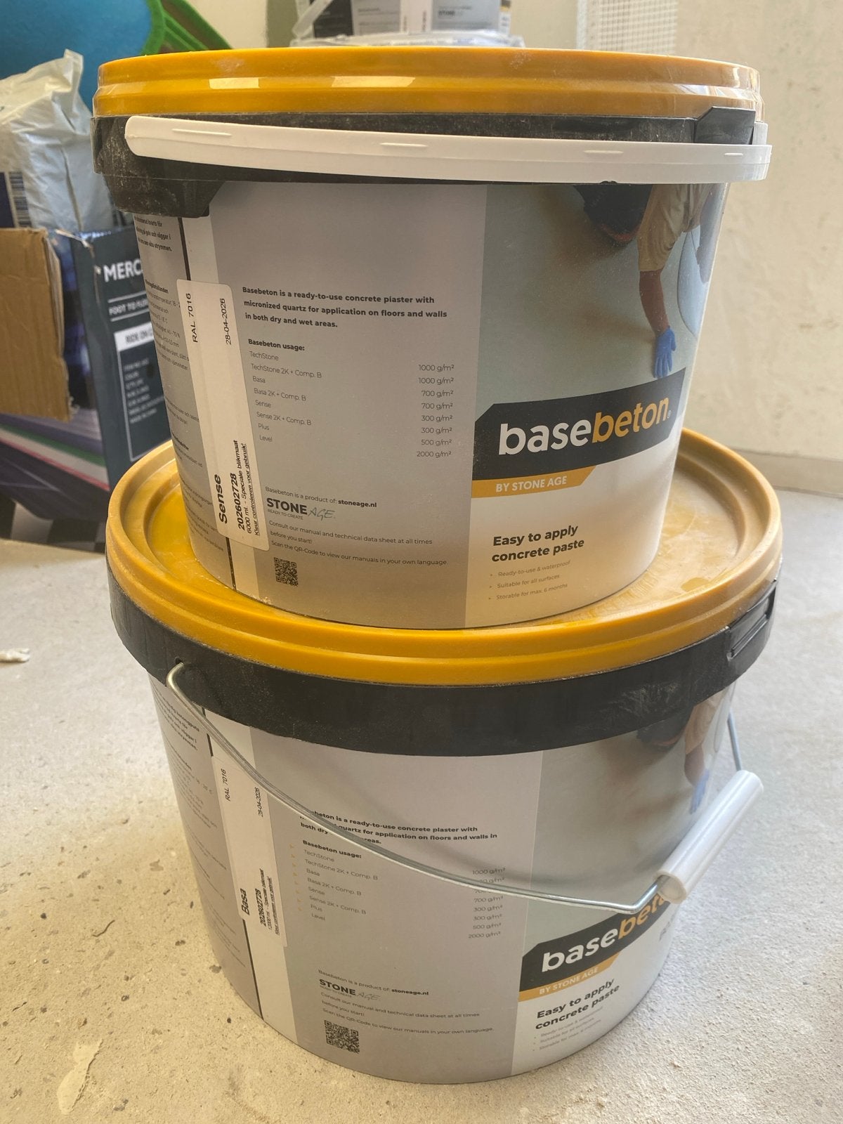 Beton Cire Microcement set RAL 7016 - Basa 12kg, Sense 6kg, Nieuw, Ophalen of Verzenden, Verf, 15 tot 20 liter