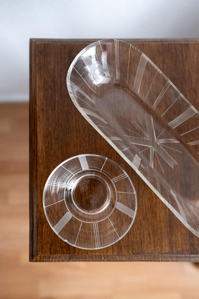 Vintage Geslepen Glazen Schaaltjes, Antiek en Kunst, Antiek | Glas en Kristal, Ophalen of Verzenden