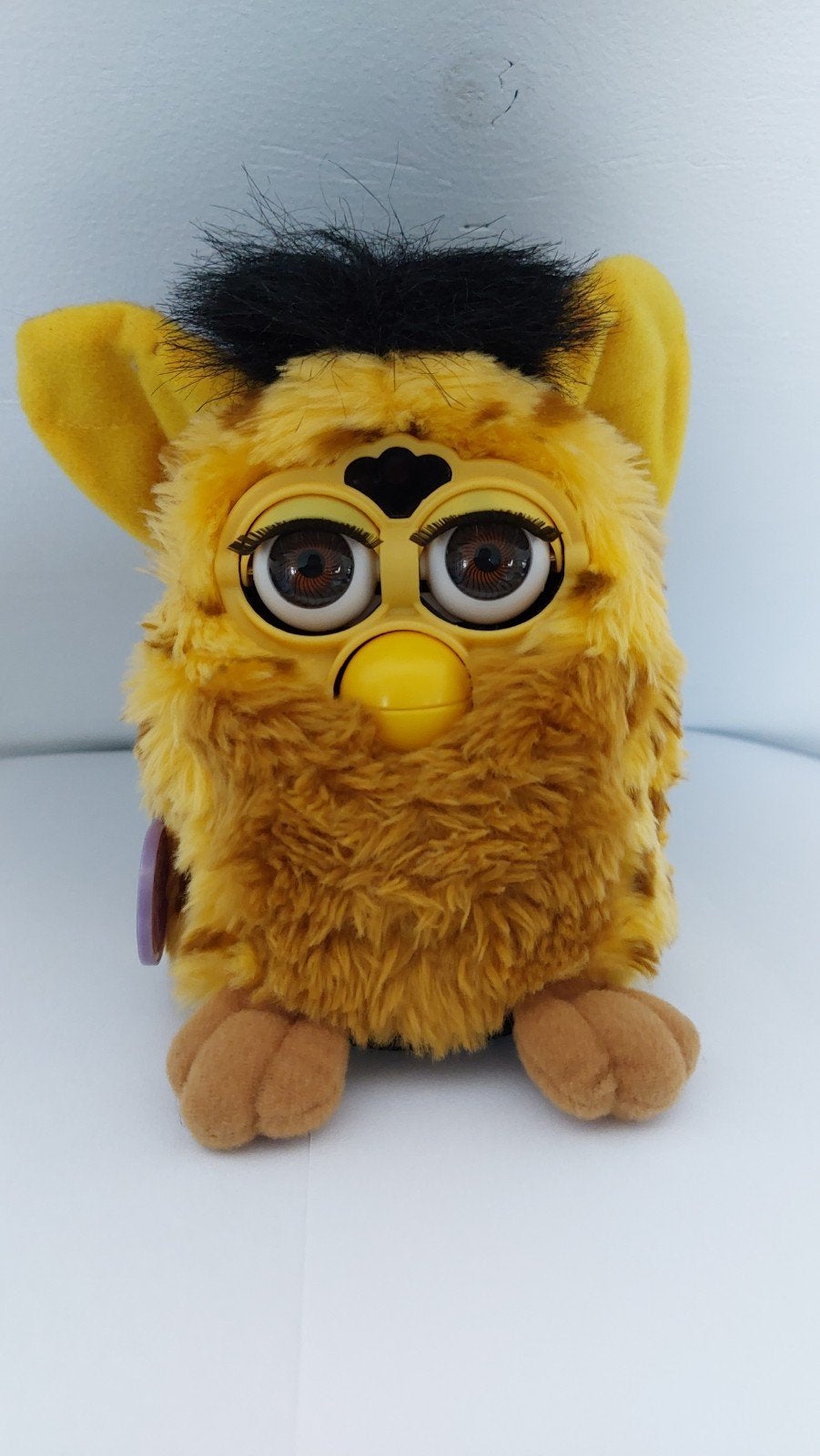 Vintage Gele Furby 1998 - Werkende Staat, 17cm Hoog, Verzamelen, Ophalen of Verzenden, Gebruikt