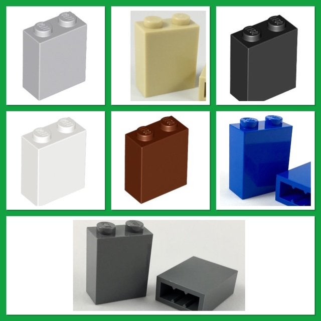 lego basis blokjes 1x2x2 pilaar in 7 kleuren, Ophalen of Verzenden, Nieuw, Losse stenen, Lego