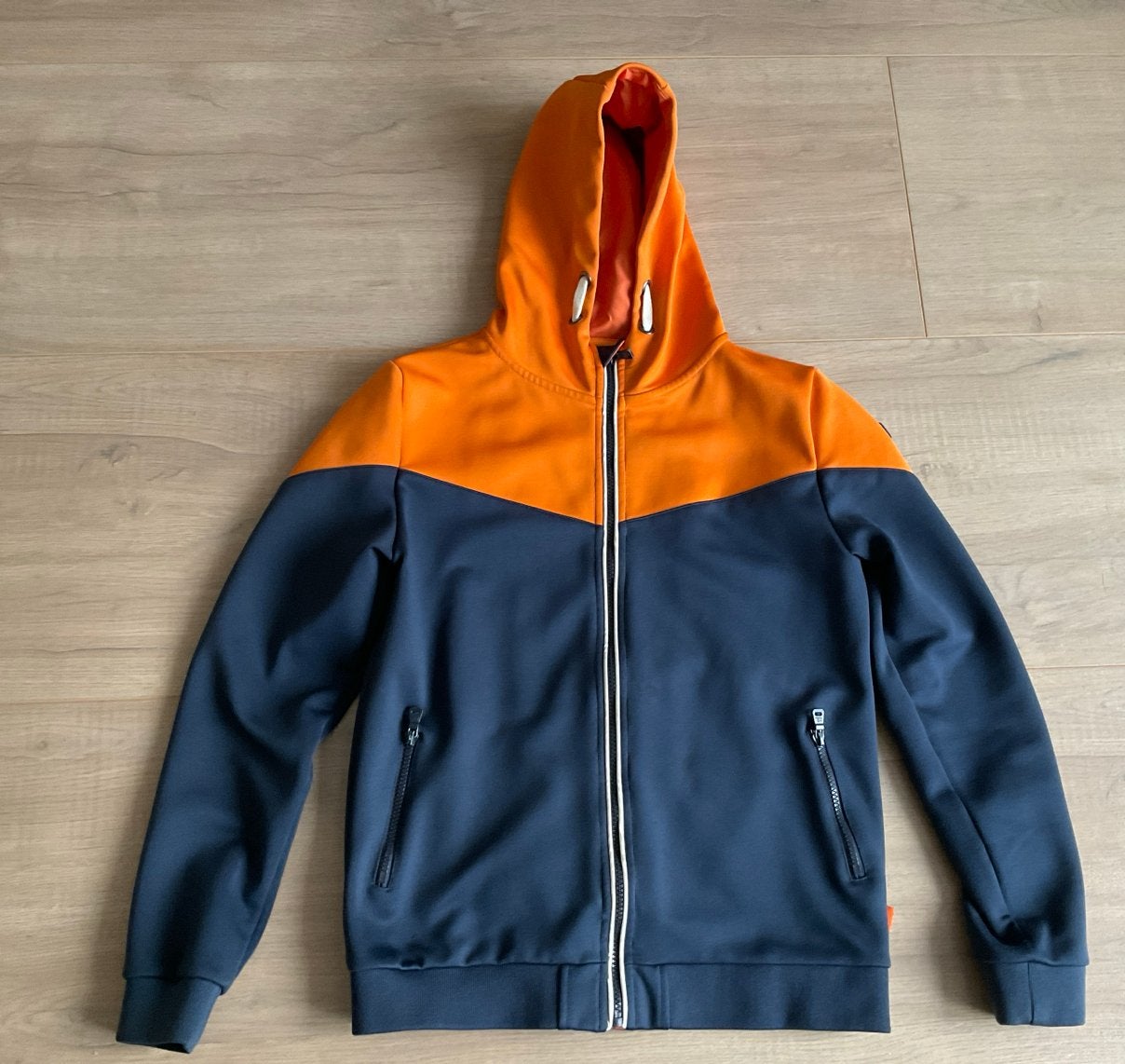 Billy & Lilly Softshell Jas Blauw/Oranje Maat 158/164, Ophalen of Verzenden, Gebruikt, Jongen of Meisje, Jas