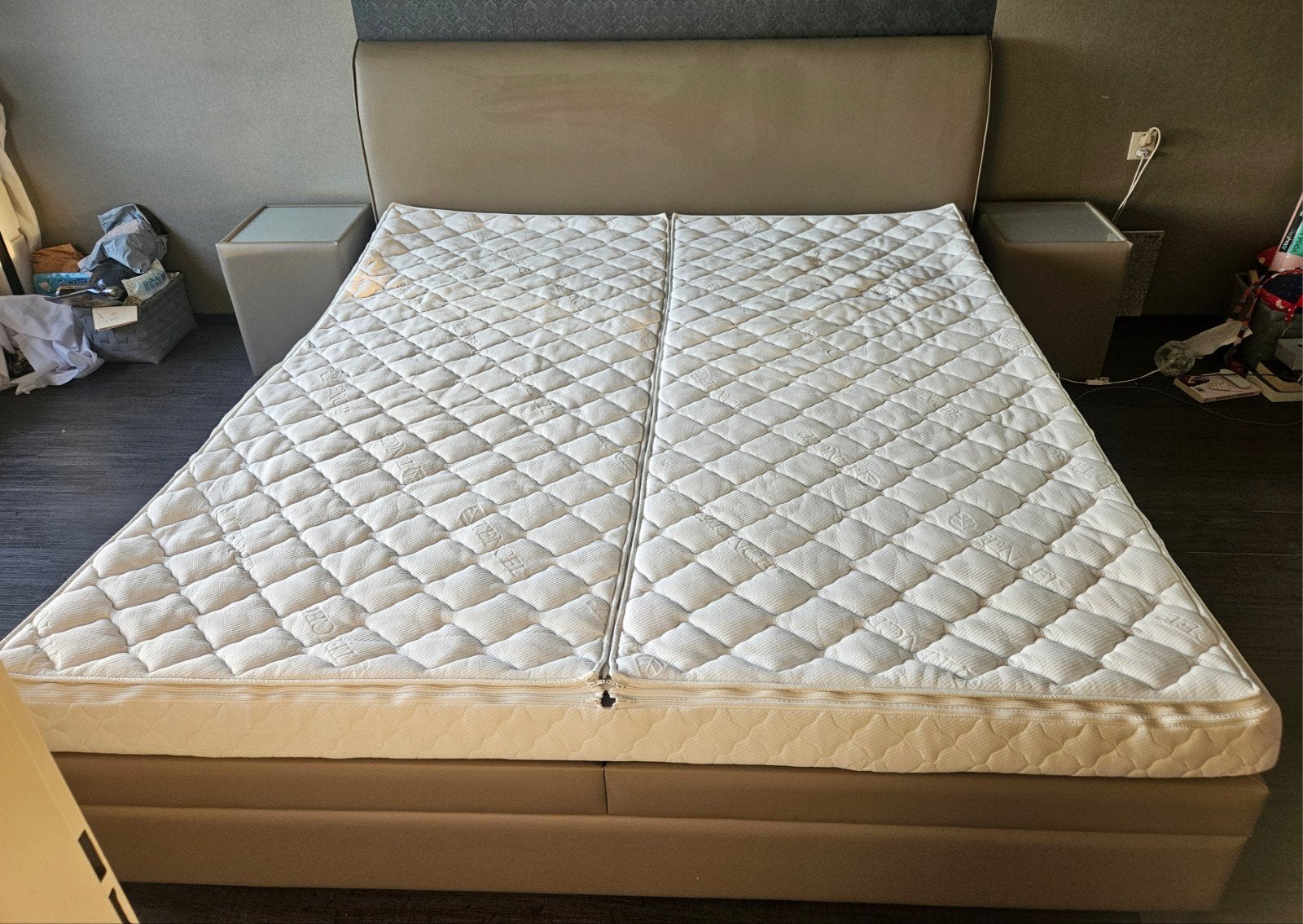 Softside waterbed 200x220cm met hoofdbord en verwarming, Huis en Inrichting, Slaapkamer | Waterbedden, Ophalen, Zo goed als nieuw
