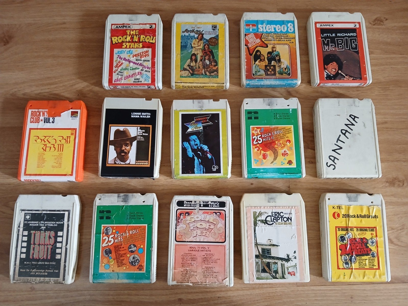 14 voorbespeelde 8 track cassettes, Ophalen, Gebruikt