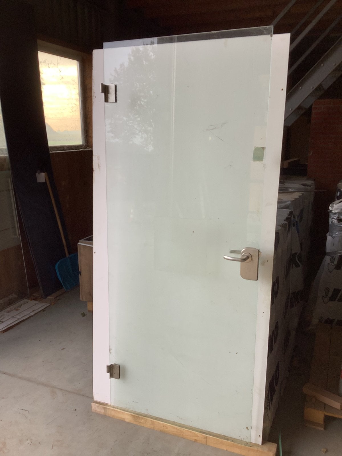 Glazen (douche) deuren, Ophalen, Gebruikt, 80 tot 100 cm, .