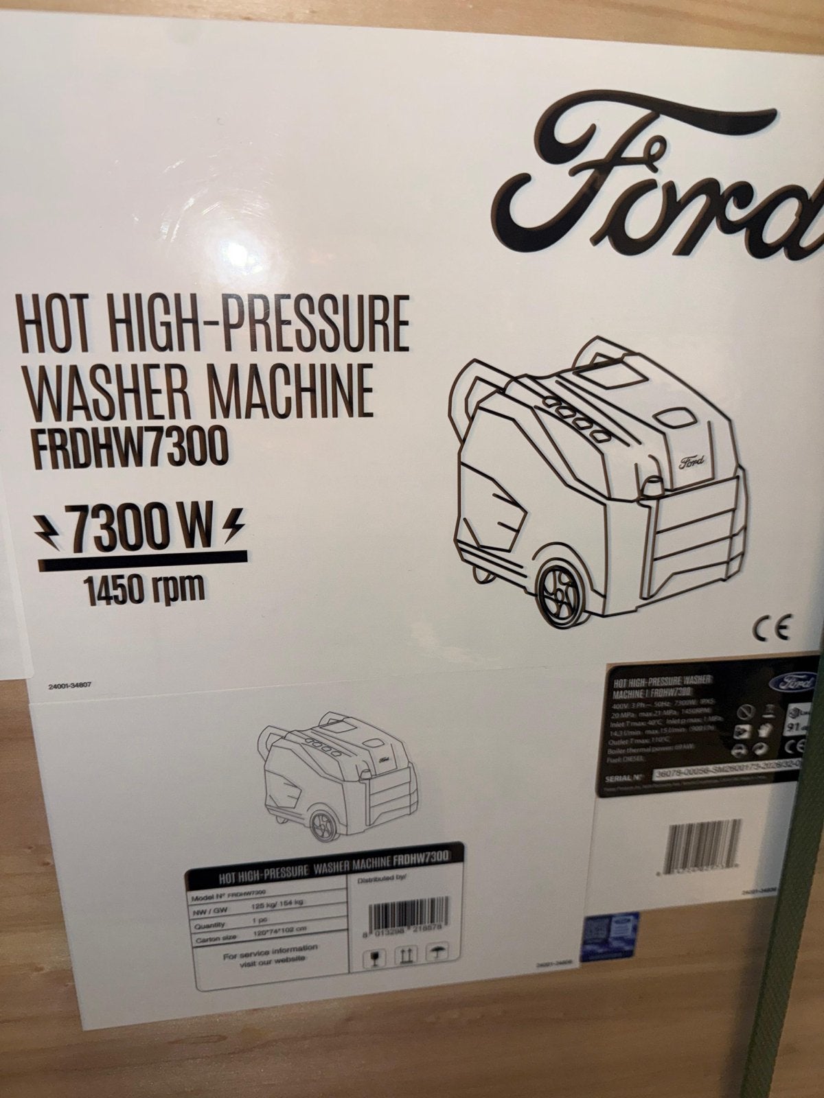 Ford FRDHW7300 Hete Hogedrukreiniger - 7300W, Ophalen, Nieuw, Overige typen