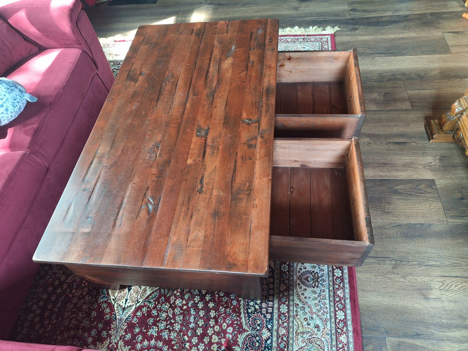 Salon tafel met twee lades, Huis en Inrichting, Ophalen, 100 tot 150 cm, 50 tot 100 cm, Rechthoekig