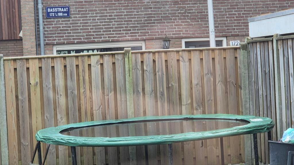 Trampoline 3 meter met veiligheidsnet en ladder, Ophalen, Gebruikt