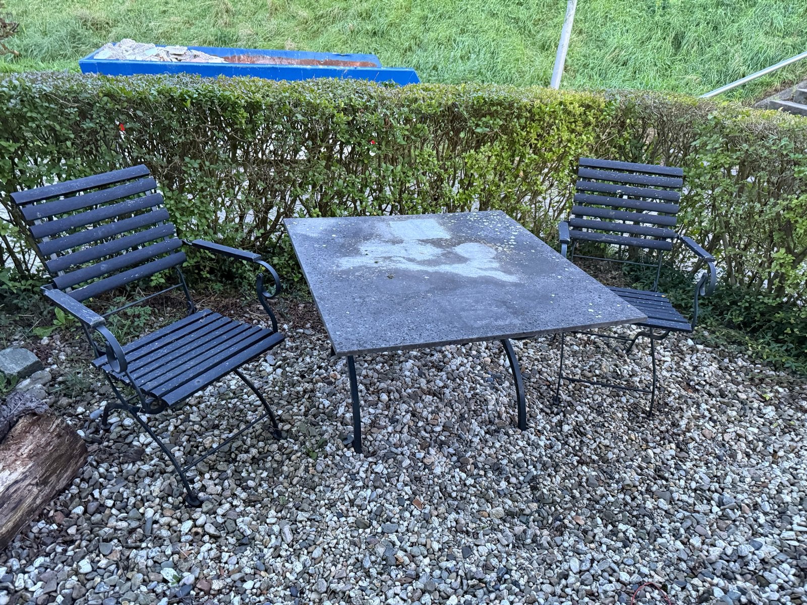 Tuinset met 2 stoelen en tafel - Gebruikt, Gebruikt, Eettafel, Tuinset, Hout