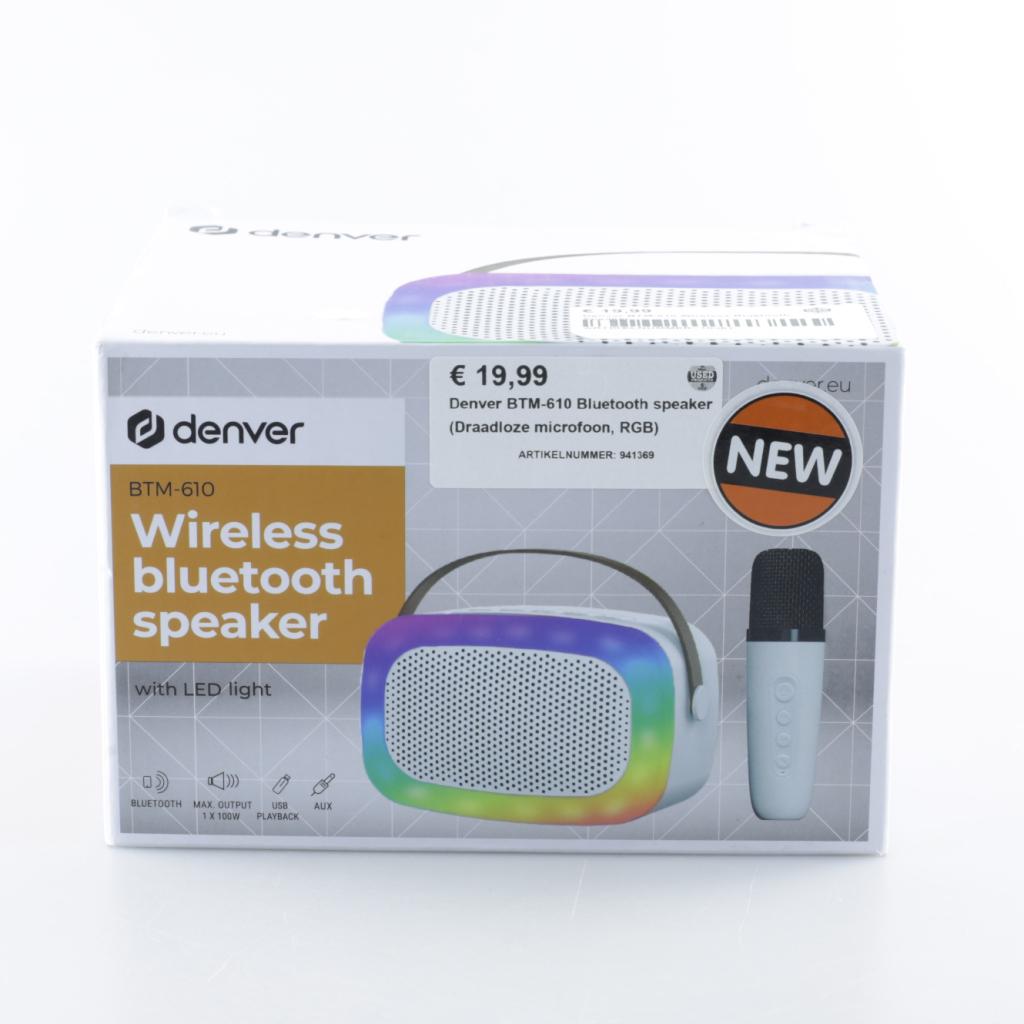 Denver BTM-610 Bluetooth speaker (Draadloze microfoon, RGB)