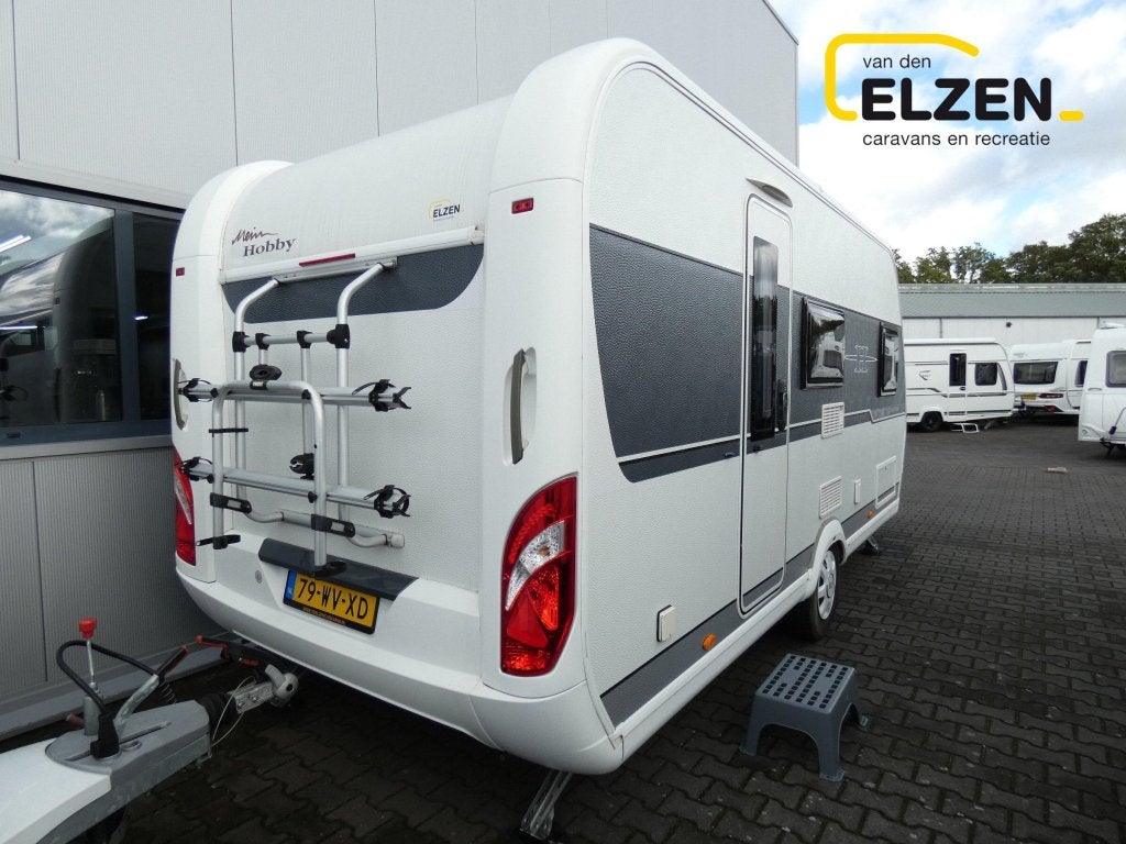 Hobby On Tour 470 KMF Mover, voortent, fietsdr., Fietsenrek, Hobby, Bedrijf, Treinzit